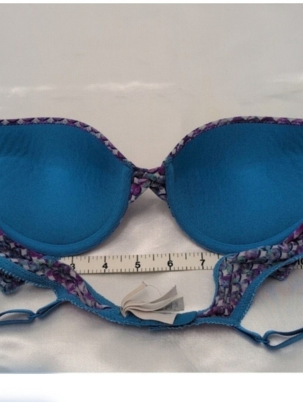 Purple  Blue Patterned Push-Up Bra by On Gossamer 34A - Picture 6 of 8